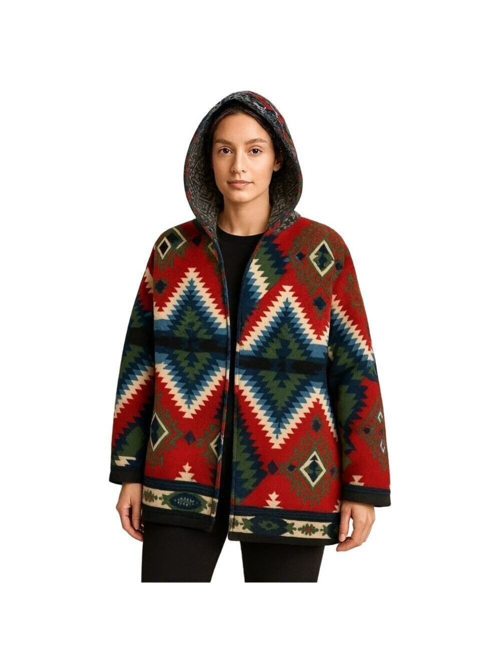 Play Buffalo Reversible Fleece Hooded Jacket Aztec Southwest